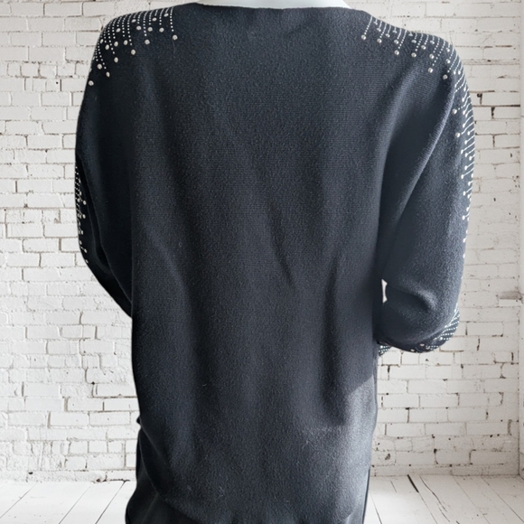Milano Rhinestone Embellished Dolman Sweater - Picture 4 of 14